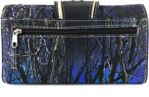 Vista 4 de Zelris camuflaje brillo brillo plata hebilla mujeres Crossbody Trifold cartera