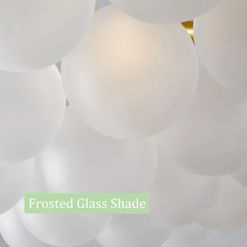 Vista 5 de Lámpara de araña de vidrio moderna con forma de bola, lámpara colgante de bricolaje, lámpara de techo decorativa de 3 luces en negro