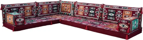 Vista 13 de arabicsofa Cojines de asiento de suelo de esquina con almohadas de respaldo – Juego de sofá modular de suelo estilo boho