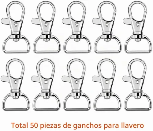 Vista 2 de PAXCOO 100 ganchos para llavero con llaveros (tamaño grande)