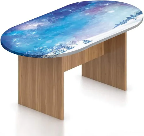 Vista 26 de XISUNYA Mantel ajustable ovalado de poliéster con bordes elásticos nocturnos, estampado de galaxia y nebulosa de la Vía Láctea, se adapta a mesas