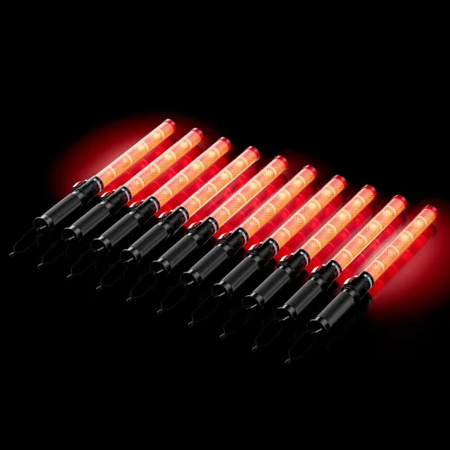 Vista 8 de E-RIDING Paquete de 1 varita de tráfico, varitas rojas de control de tráfico aéreo de 16 pulgadas, bastón de seguridad de tráfico LED con 3 modos