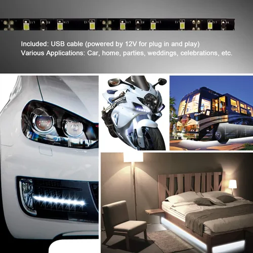 Vista 7 de Pilot Automotive CZ-3093W - Kit de luz LED de tira blanca de 8 pies (12 V)