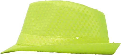 Vista 4 de FIESTAS GUIRCA GORRO GANGSTER LENTEJUELAS AMARILLO NEÓN