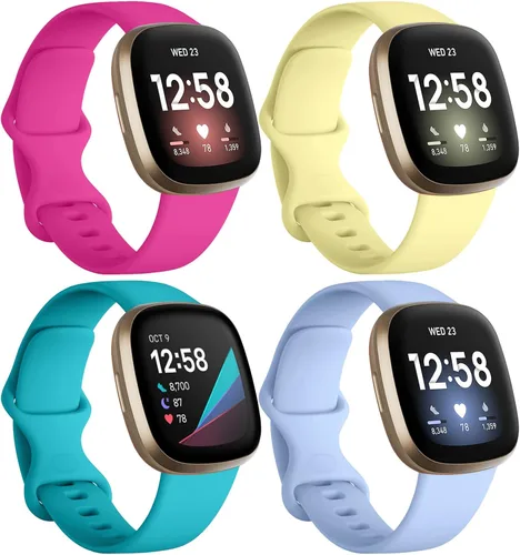 Vista 12 de Dirrelo Bandas compatibles con Fitbit Sense/Versa 3 / Versa 4 / Sense 2, correa deportiva de TPU suave, pulsera de repuesto para mujeres y hombres A