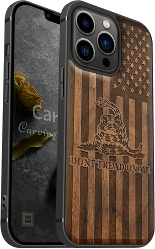 Vista 19 de Carveit Funda magnética de madera para iPhone 13 [madera natural y TPU suave] Funda protectora de madera única a prueba de golpes compatible