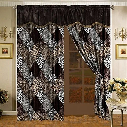 Vista 2 de Grand Linen - Juego de edredón de safari tamaño King de 7 piezas - Cebra, jirafa, leopardo, tigre, etc. - Ropa de cama con estampado de múltiples