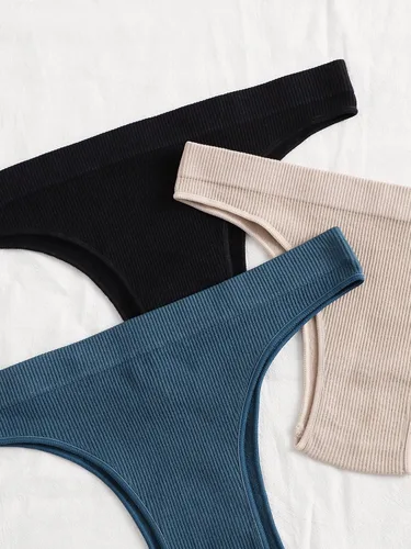 Vista 2 de Verdusa Conjunto de 7 calzones acanalados sin costuras para mujer