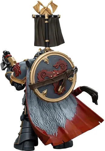 Vista 2 de JOYTOY Figuras de acción 1/18 Lobos Espaciales Legión Pretor con hacha de poder y escudo de combate 4.8 pulgadas, colección 30K, modelo de regalos