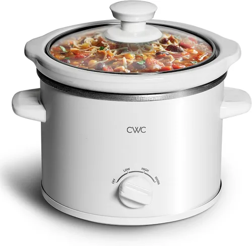 Vista 15 de COOK WITH COLOR 2QT Mini Olla de cocción lenta eléctrica redonda - Configuraciones ajustables, olla de gres extraíble, tapa de vidrio templado, apta