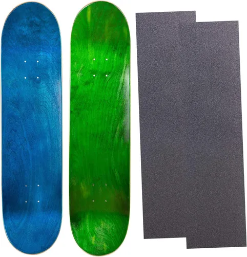 Vista 7 de Cal 7 Tablas de patineta en blanco con agarre, juego de 2 Natural