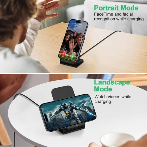 Vista 6 de Cargador inalámbrico Android Samsung para Samsung Galaxy S25FE S25 Plus S25 Edge S25 Ultra S24FE S23 S22, soporte de cargador de teléfono