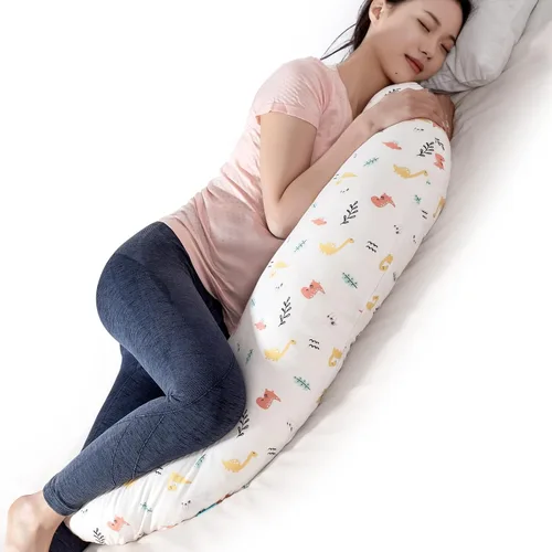 Vista 8 de BYRIVER Almohada de embarazo en forma de C con funda, almohada de rodilla para dormir de lado, rodillas, piernas, dolor de cadera, almohada