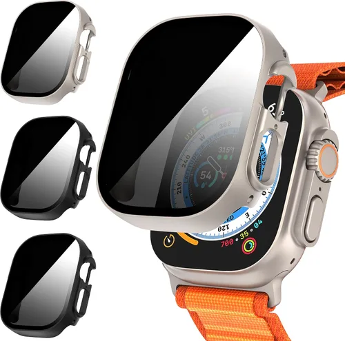 Vista 10 de Suoman - Funda protectora de pantalla para Apple Watch Series 6/5/4 SE de 1.575 in Paquete de 3 fundas ultrafinas de vidrio templado para iWatch