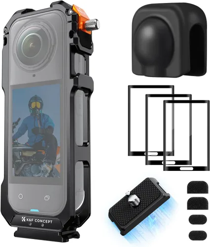 Vista 9 de K&F Concept Standard Camera Cage with Silicone Lens Cover for Insta360 X5