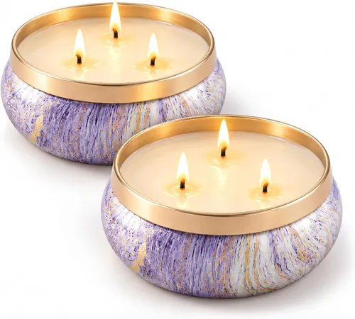 Vista 8 de Vanilla & Amber 3-Wick Crystal Candle, 14 oz, Gift Box Gold-Vanilla & Amber