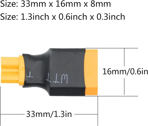 Vista 7 de 2 pares de adaptadores XT60 a XT30 macho hembra, XT30 a XT60 conector inalámbrico enchufe para RC FPV Drone Car Lipo NiMH cargador de batería ESC