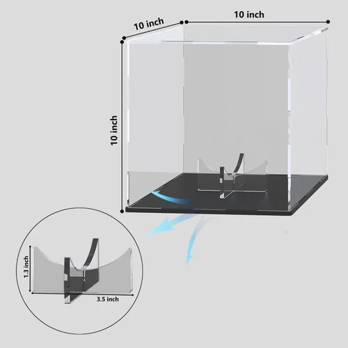 Vista 3 de Vitrina para Fútbol Americano con Soporte Elevador, Caja Acrílica para Fútbol Americano de Tamaño Completo, Balonmano, Dodgeball, Almacenamiento