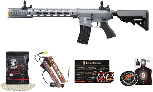 Vista 10 de Lancer Tactical Gen 2 Pistola de perdigones resistente M4 SPR Interceptor, eléctrica, polímero, completa, semiautomática, 1000 rondas, bolsa de 0.01
