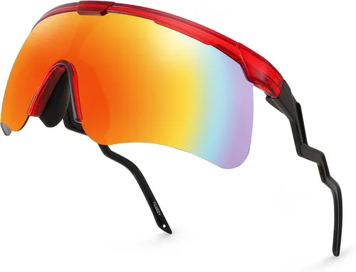 Vista 10 de FEISEDY Gafas de sol para hombres y mujeres, polarizadas grandes retro sin montura TR90 marco para béisbol, ciclismo, deportes B4073