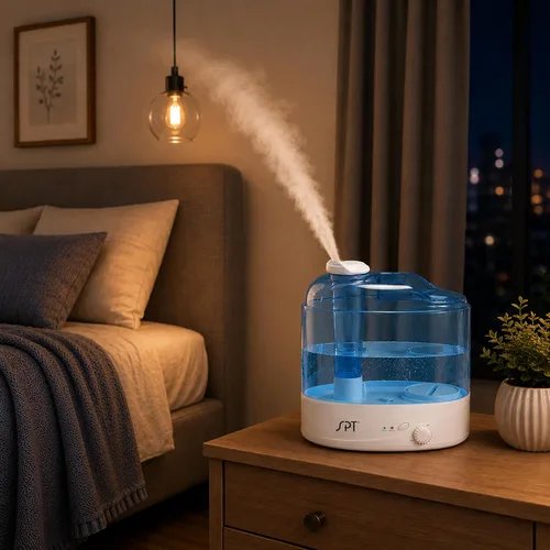 Vista 8 de SPT SU-2020: Humidificador ultrasónico de 2 galones, blanco/azul