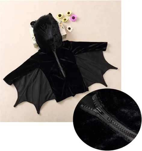 Vista 6 de Cuteshower Disfraz de murciélago para niños disfraz de Halloween para niñas