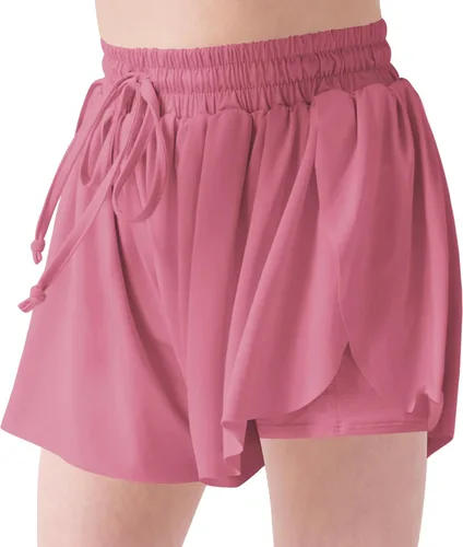 Vista 3 de Pantalones cortos fluidos con diseño de mariposa para niñas, pantalones cortos deportivos para niñas, pantalones cortos de mariposa para niños