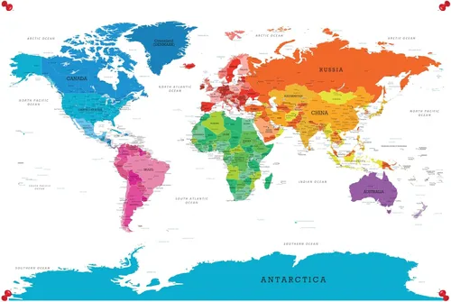 Vista 11 de Póster personalizado en lienzo enrollado con mapa del mundo, arte de pared grande de 24 x 36 pulgadas, póster de mapa del mundo colorido, decoración