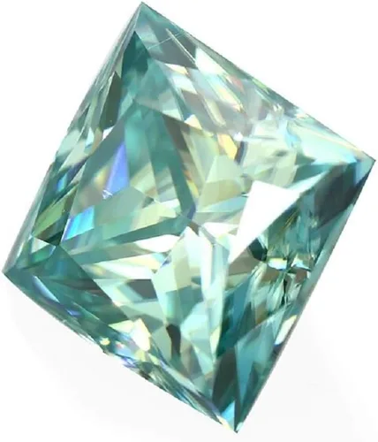 Vista 2 de ERAA JEWEL Moissanita suelta de 3.00 quilates, piedra de moissanita de color azul, claridad VVS1, piedra preciosa brillante de corte princesa
