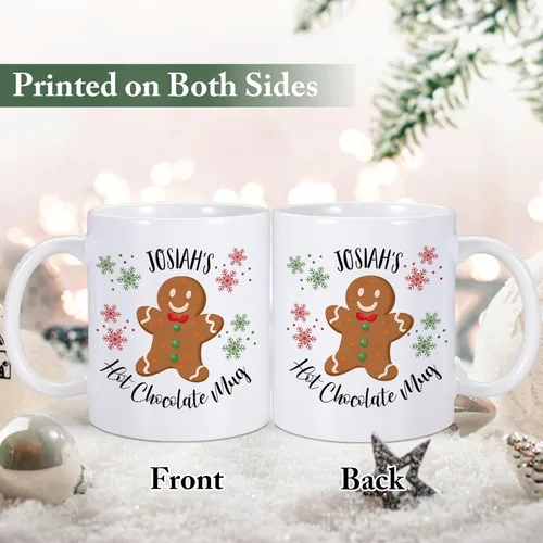 Vista 2 de Regalo de Navidad para niños, tazas de café de Navidad con nombre personalizado, taza de chocolate caliente para niños, taza de cacao de chocolate