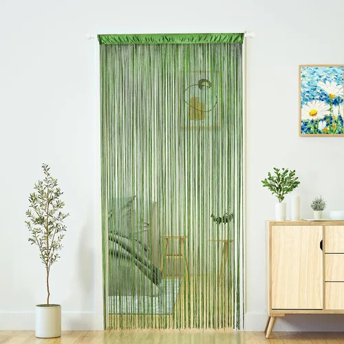 Vista 16 de YaoYue Cortina de hilos para umbral, cortinas de puerta, divisor de ambientes con flecos estilo boho hippie para colgar en patio, dormitorio