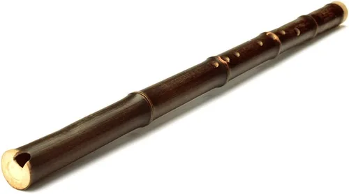 Vista 2 de Flauta de bambú vertical marrón original Instrumento musical chino tradicional Xiao