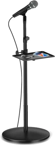 Vista 7 de Soporte de micrófono con abrazadera para soporte de micrófono, soporte de música para partitura de música para escenario, transmisión en vivo