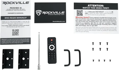 Vista 5 de Rockville Paquete RCS180-6: Amplificador de sistema de audio doméstico de 180 vatios 6 zonas 70V, (4) pares CC65T 6.5 "altavoces de techo blancos
