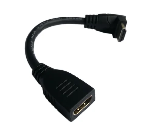 Vista 2 de Cable derecho vertical HDMI de 5 pulgadas en ángulo ascendente de 90 grados, compatible con 4K @60Hz, alta velocidad, HDMI 2.0 listo, UHD, Ethernet
