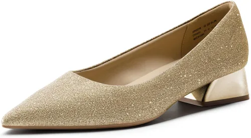 Vista 6 de DREAM PAIRS - Zapatos de tacón grueso con punta cerrada para mujer, de bloque bajo, para trabajo, punta puntiaguda, para vestido, cómodos, zapatos