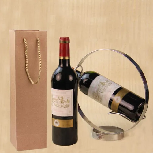 Vista 6 de Sdootjewelry Paquete de 50 bolsas de vino kraft – Bolsas de regalo de papel marrón resistente con asas para bodas, fiestas, venta al por menor a