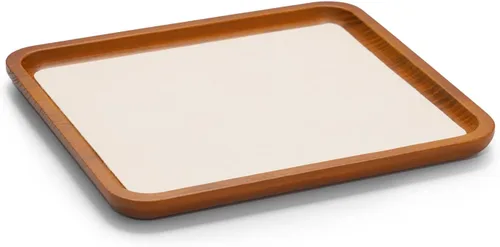 Vista 12 de Oirlv - Bandeja de exhibición de joyas de madera maciza, organizador Blanco crema