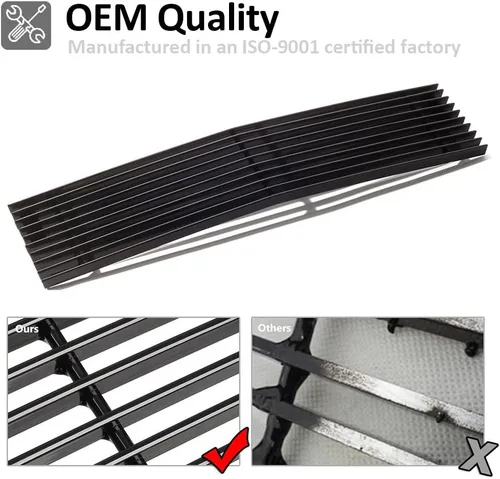 Vista 4 de Parrilla de parachoques inferior compatible con Chevy Silverado 3500HD 2500HD 2015 16 17 18 19 inserción de rejilla de aluminio sólido
