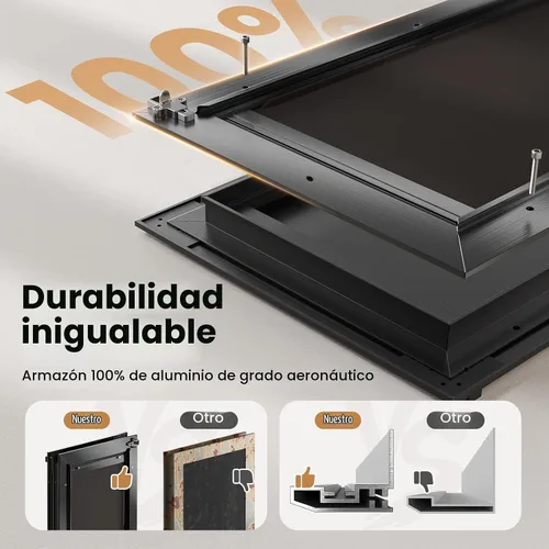 Vista 3 de Puerta XL para Perro de Aluminio para Puerta Exterior, Puerta Extra Grande para Perro, Puerta Resistente para Mascotas, Dobles Solapas Magnéticas