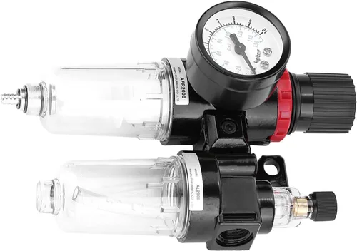 Vista 7 de Unidad de compresor de aire FRL con válvula de drenaje G1/4 Rosca Separador de aceite-agua para herramientas neumáticas