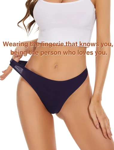Vista 9 de Sunm Boutique Tangas sin costuras para mujer, tangas invisibles, de nailon, elásticas, ropa