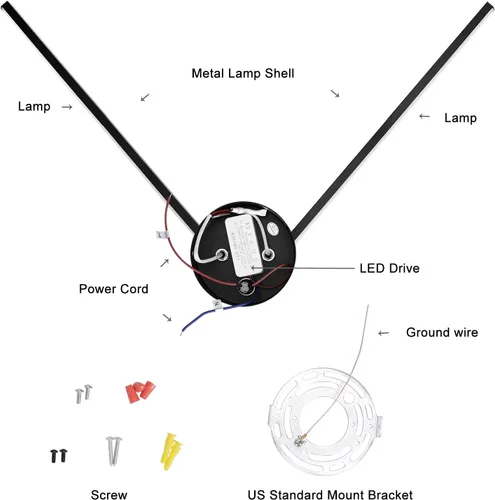 Vista 7 de Kawell Lámpara de pared LED de 12 W cableada con interruptor, brazos giratorios de 300°, iluminación moderna para sala de estar, dormitorio