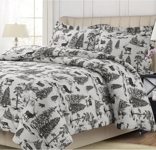 Vista 11 de Tribeca Living Juego de funda de edredón de 200-GSM con estampado floral, King, Multicolor (FL200DSKIDB)