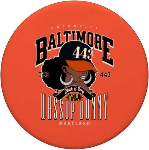 Vista 3 de 443 Código de área Baltimore Maryland Flag Blaq Girl Bmore Pride PopSockets estándar PopGrip