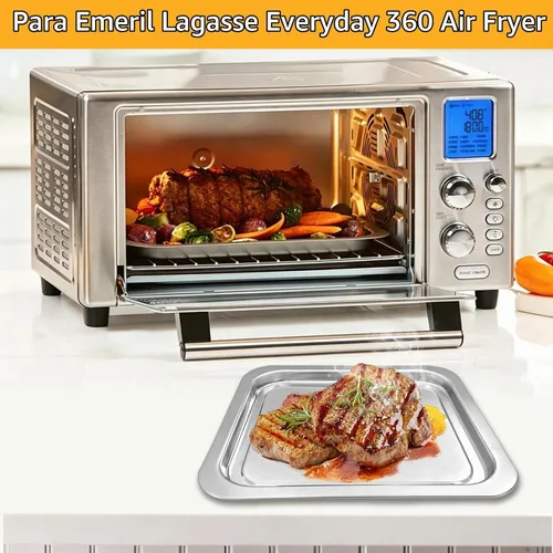 Vista 3 de Piezas de repuesto para freidora de aire Emeril Lagasse Everyday 360, accesorios de freidora de aire de acero inoxidable antiadherente de grado