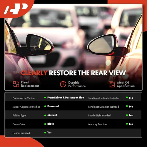 Vista 2 de A-Premium Par (2) Espejo Retrovisor Lateral - Compatible con Chevy y GMC - Silverado 1500 2500 3500 HD, Avalanche, Suburban, Tahoe, Sierra, Yukon