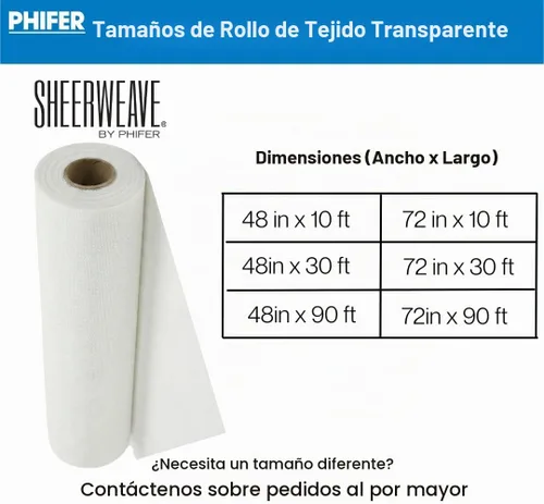 Vista 9 de Phifer SheerWeave - Pantalla solar de malla para ventanas, 75% de sombra, rollo de pantalla solar de ahorro de energía de 48 x 10 pies