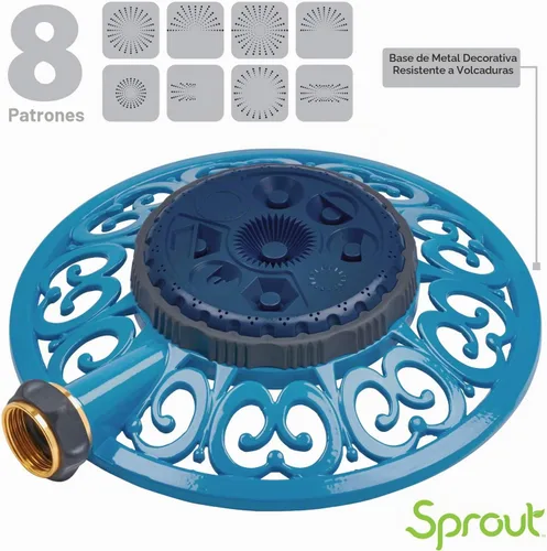 Vista 3 de Melnor 65102-AMZ Sprout Metal 8 patrones aspersor y adaptador de producto QuickConnect Amazon Bundle, azul arándano azul (Blueberry Blue)