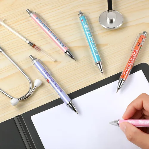 Vista 4 de Geyee - Bolígrafos de enfermera, bonitos bolígrafos retráctiles para enfermera, bolígrafos de enfermería de tinta divertida, para asistentes